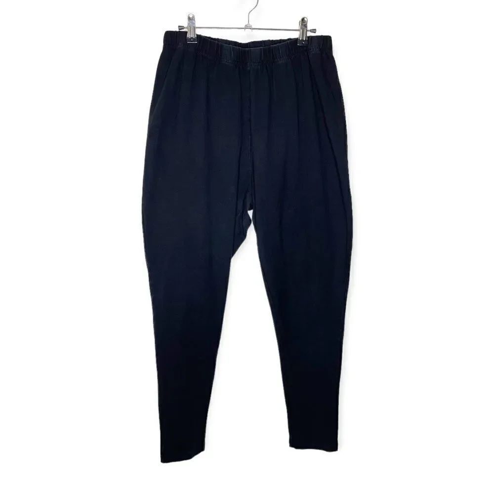 Eloquii Black Cotton Spandex Comfort Pants Elastic Waist Women’s Size 14/16